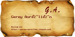 Gerey Aurélián névjegykártya